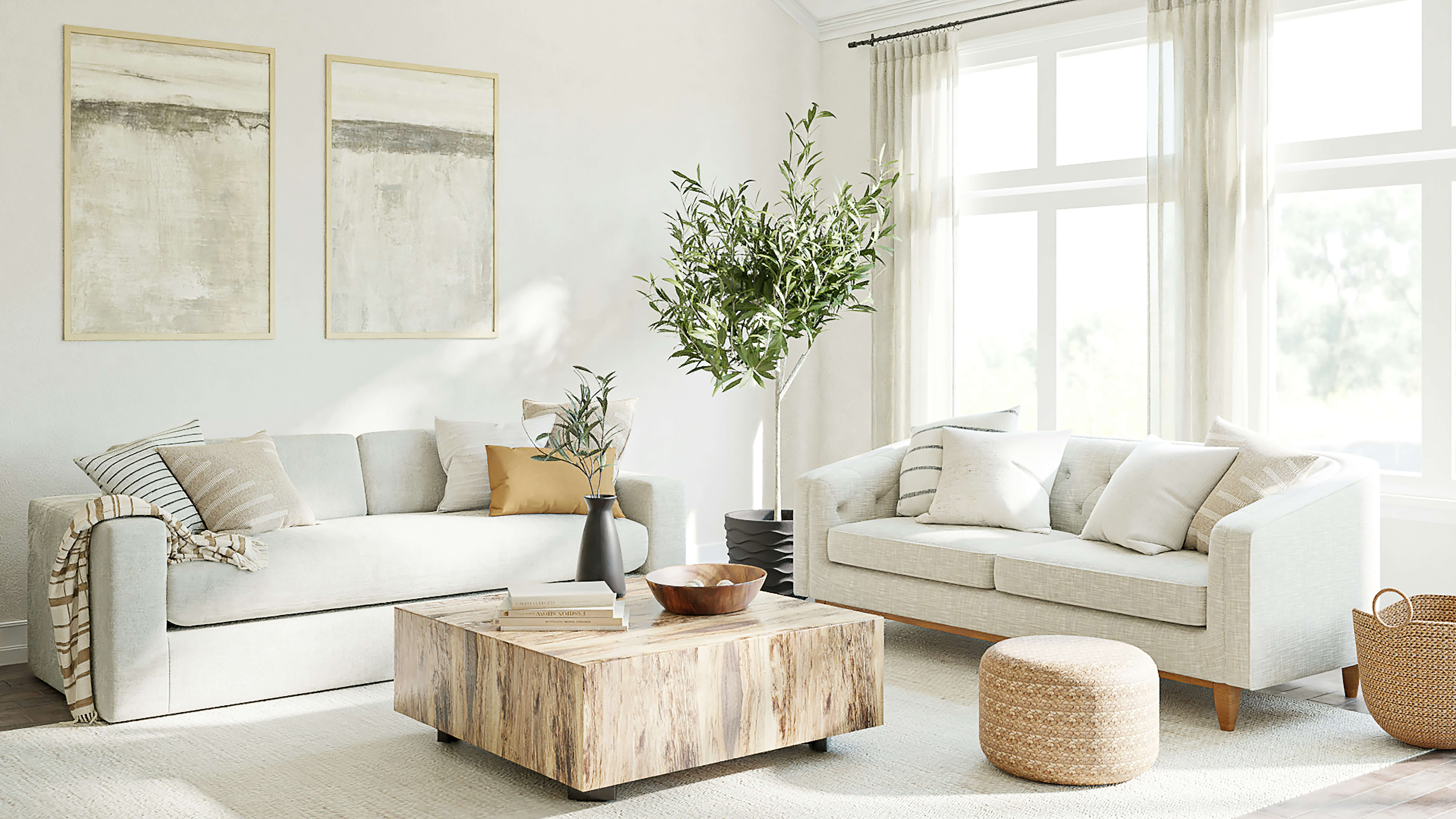 Home and garden savings banner with furniture and décor theme